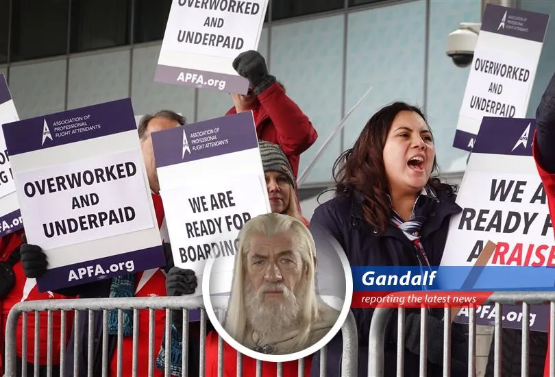 Flight attendants from multiple airlines protest for fair pay and a better quality of life