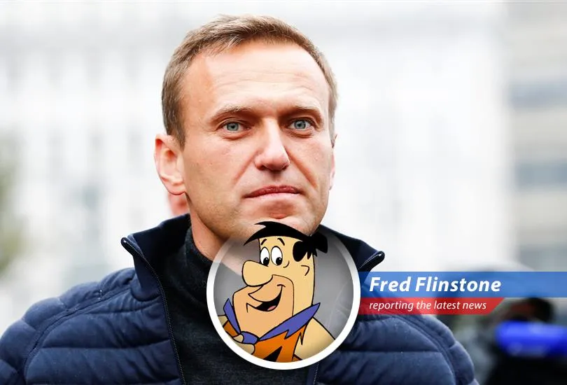 Fred Flinstone brings his signature humor and satire to the news of Alexei Navalny's reported death.