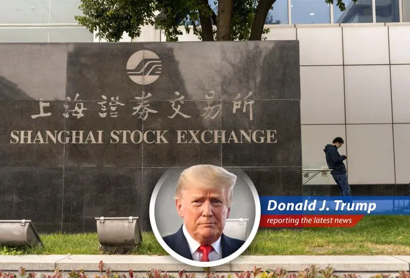 President Trump adds his signature humor to a news article about Chinese stocks rebounding