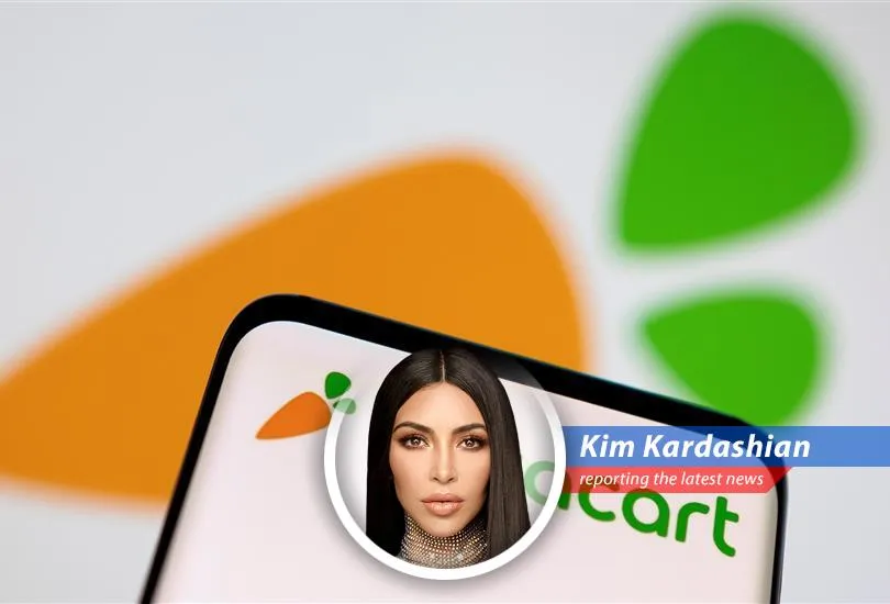 Reality TV star Kim Kardashian adds her humor and satire to the news of Instacart's restructuring and layoffs.