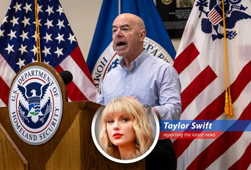 Taylor Swift puts her own twist on the news of Homeland Security Secretary Alejandro Mayorkas being impeached