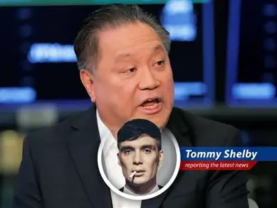 A humorous take on the latest stock updates by Jim Cramer with a touch of Tommy Shelby's wit and charm image