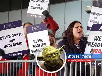 Flight attendants from multiple airlines rally for pay raises and improved conditions. image