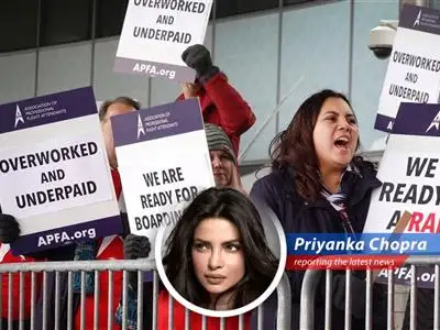 Flight attendants picket at airports, urging for pay raises and improved conditions image