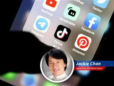 Jackie Chan injects humor and satire into the news about Pinterest's disappointing forecast and new Google partnership image