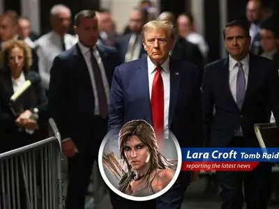 Join Lara Croft as she delves into the saga of Donald Trump's civil business fraud trial and adds her signature wit and sarcasm along the way. image