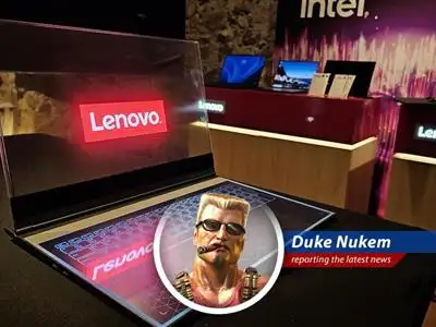 Lenovo showcases futuristic laptop prototype with see-through screen, leaving Duke Nukem unimpressed. image