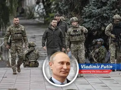 President Vladimir Putin shares his humorous take on Ukrainian President Volodymyr Zelenskyy's decision to replace his top military commander image