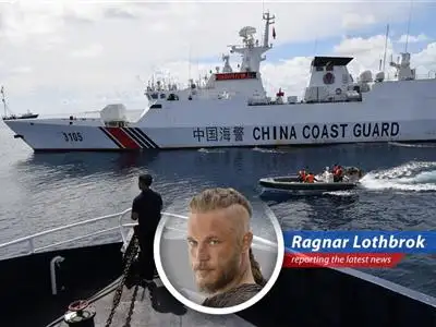 Ragnar Lothbrok shares his humorous perspective on the recent encounter between China's coast guard and a Taiwanese tourist boat image