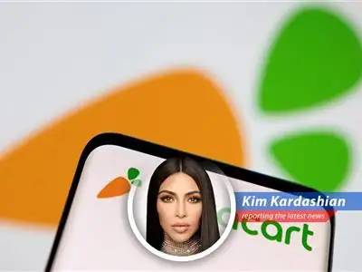 Reality TV star Kim Kardashian adds her humor and satire to the news of Instacart's restructuring and layoffs. image